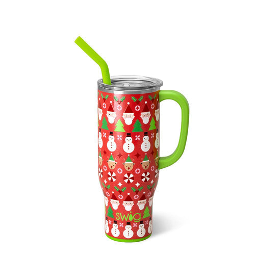 MEGA MUG HOLIDAY W/ HANDLE LID STRAW