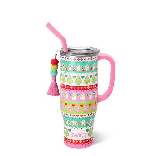 MEGA MUG HOLIDAY W/ HANDLE LID STRAW