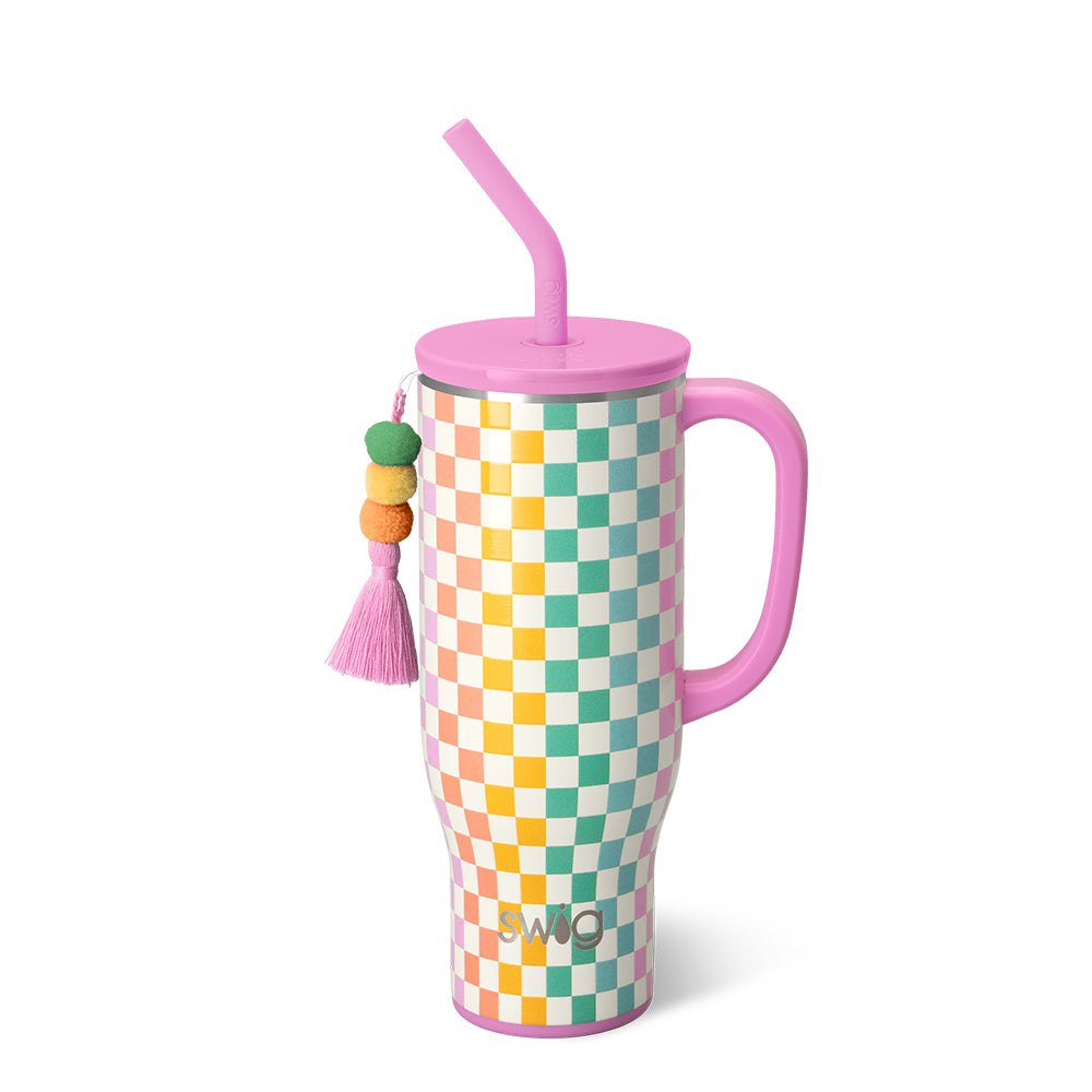 MEGA MUG W/ HANDLE LID STRAW (Multiple Patterns)