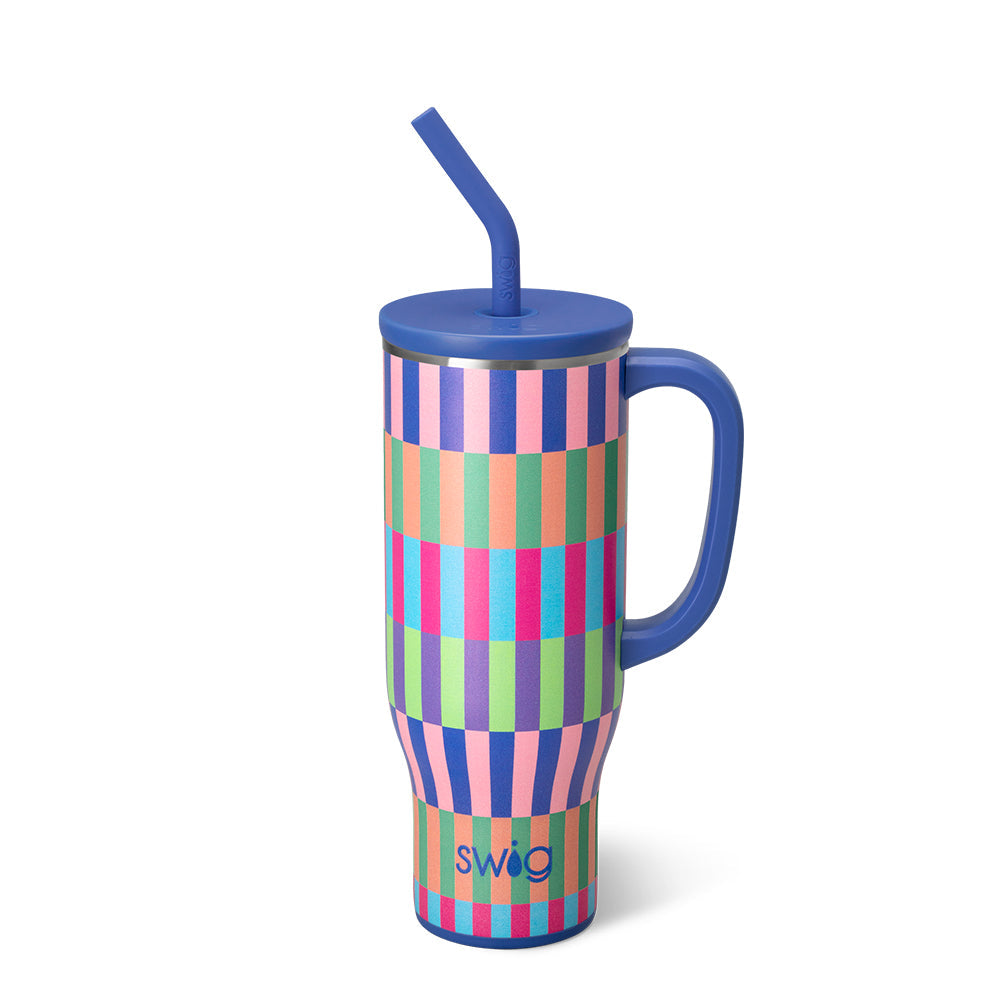 MEGA MUG W/ HANDLE LID STRAW (Multiple Patterns)