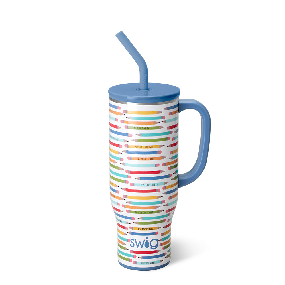 MEGA MUG W/ HANDLE LID STRAW (Multiple Patterns)