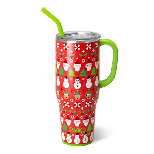 MEGA MUG HOLIDAY W/ HANDLE LID STRAW