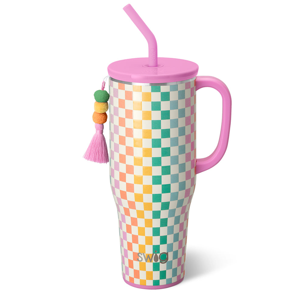 MEGA MUG W/ HANDLE LID STRAW (Multiple Patterns)