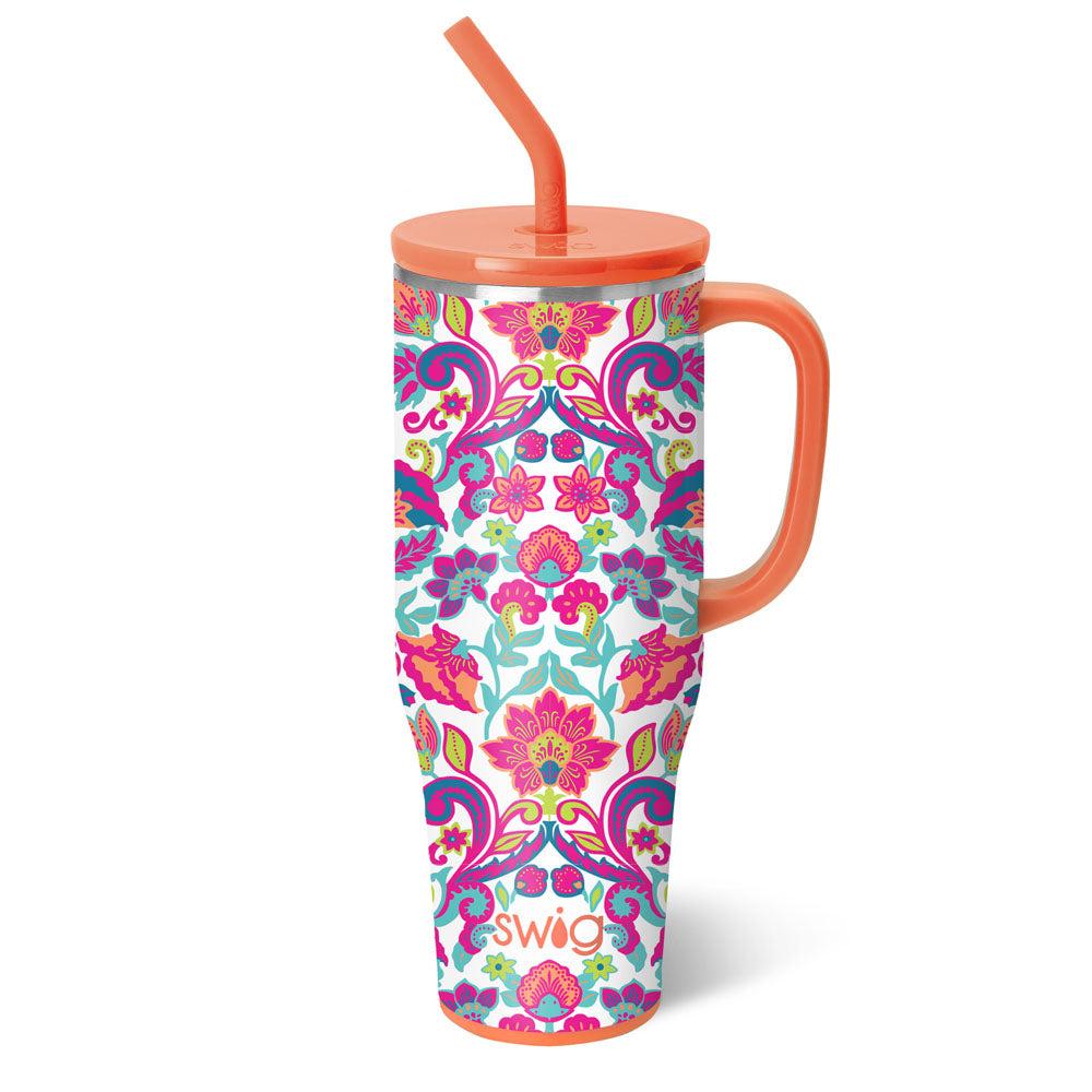 MEGA MUG W/ HANDLE LID STRAW (Multiple Patterns)