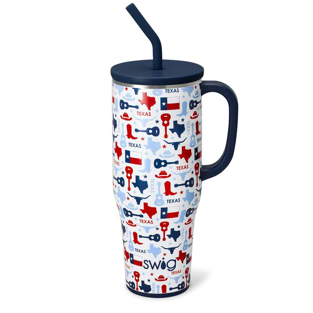 MEGA MUG W/ HANDLE LID STRAW (Multiple Patterns)