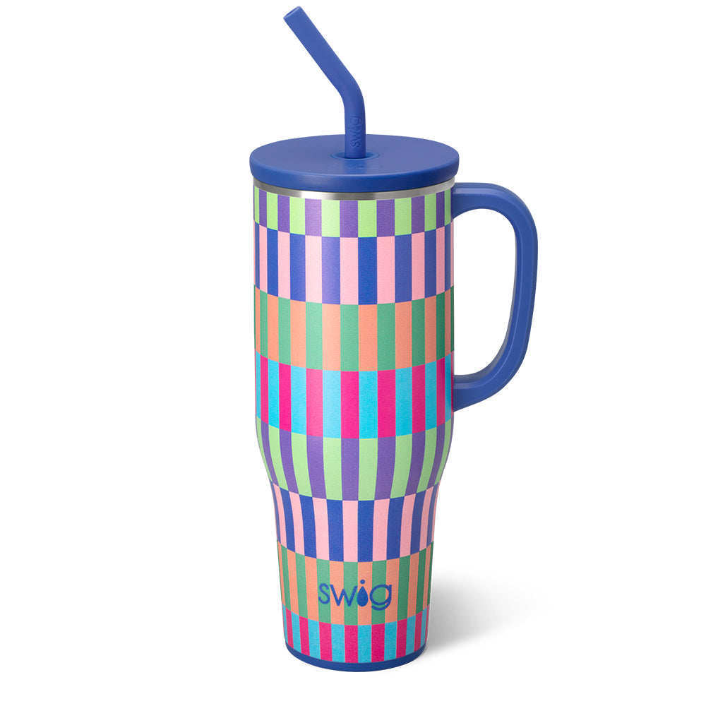 MEGA MUG W/ HANDLE LID STRAW (Multiple Patterns)