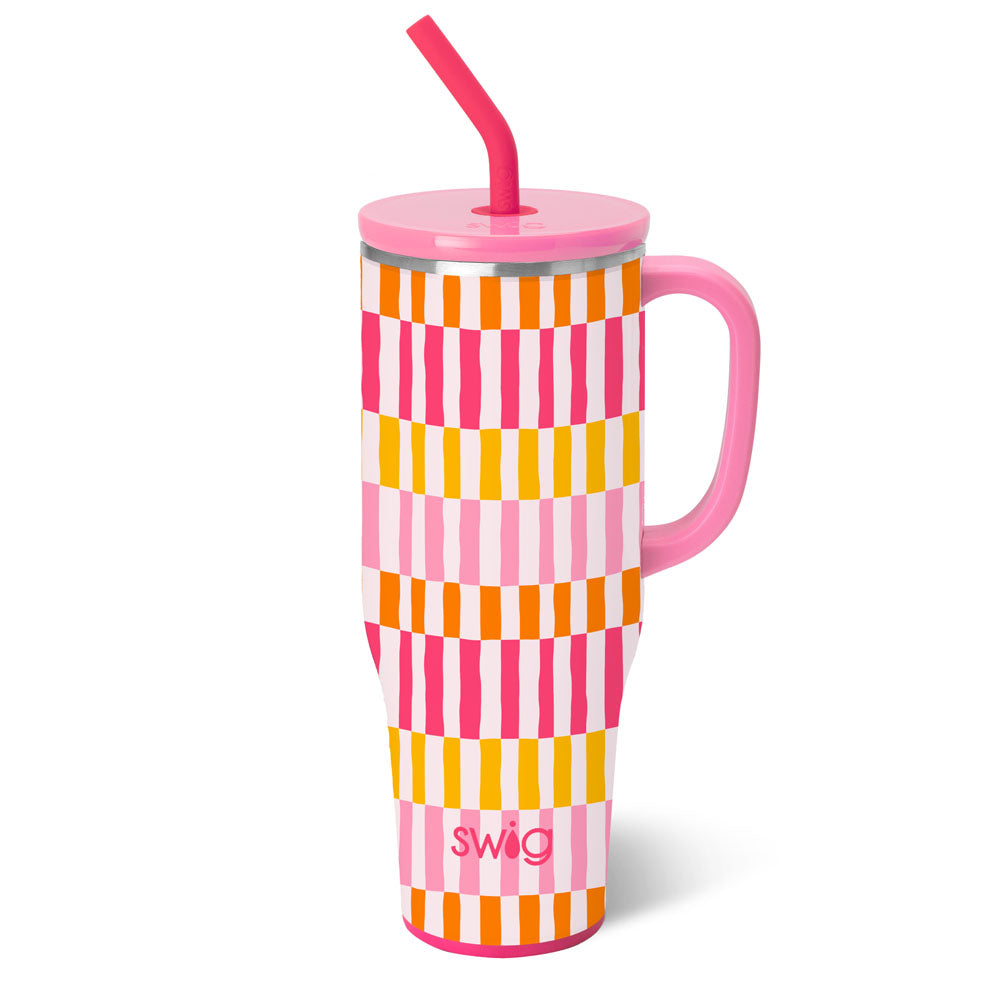 MEGA MUG W/ HANDLE LID STRAW (Multiple Patterns)