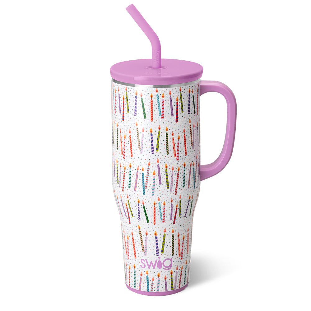 MEGA MUG W/ HANDLE LID STRAW (Multiple Patterns)