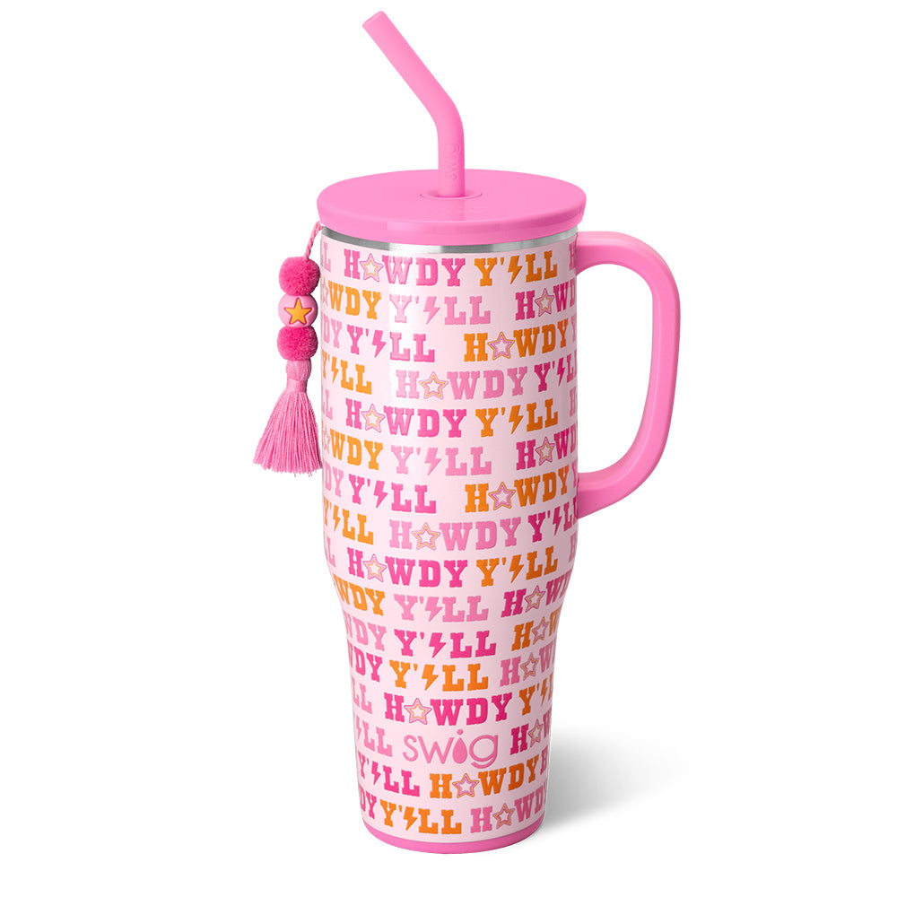 MEGA MUG W/ HANDLE LID STRAW (Multiple Patterns)