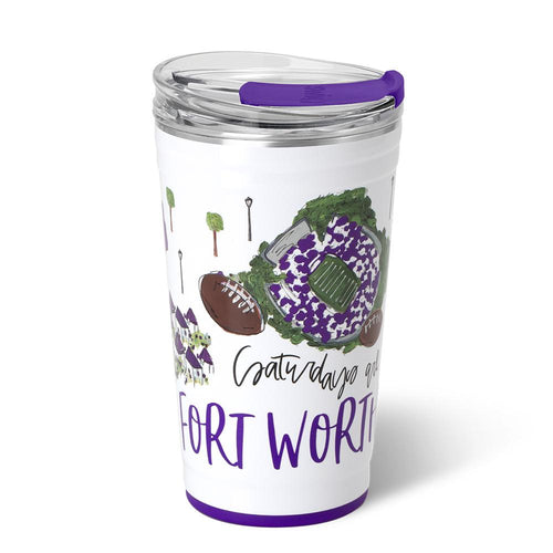 PARTY CUP W/ LID 24OZ SATURDAYS (4 Patterns)