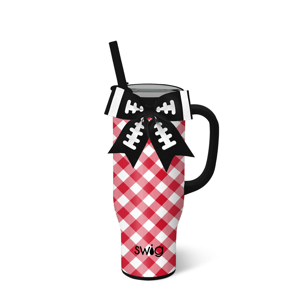 Swig Mega Mug Gameday Gingham Red + Black