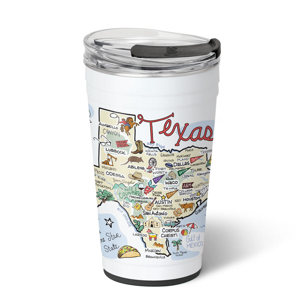 PARTY CUP W/ LID 24OZ SATURDAYS (4 Patterns)