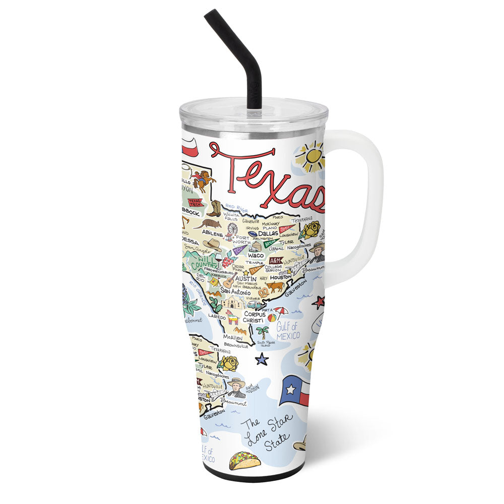 MEGA MUG SATURDAYS W/ HANDLE LID STRAW (8 Patterns)
