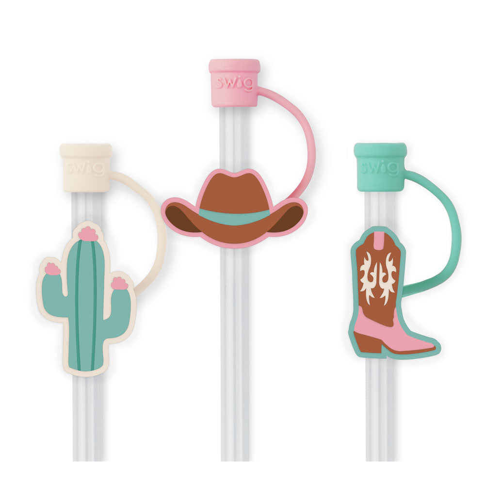 STRAW TOPPER SET Giddy Up 3PC