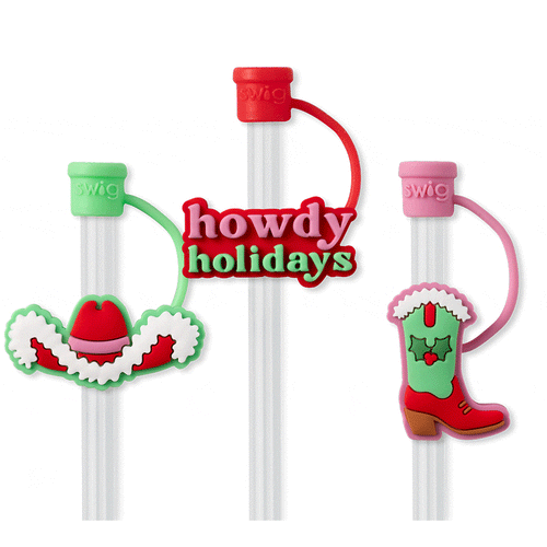 STRAW TOPPER HOLIDAY 3PC SET