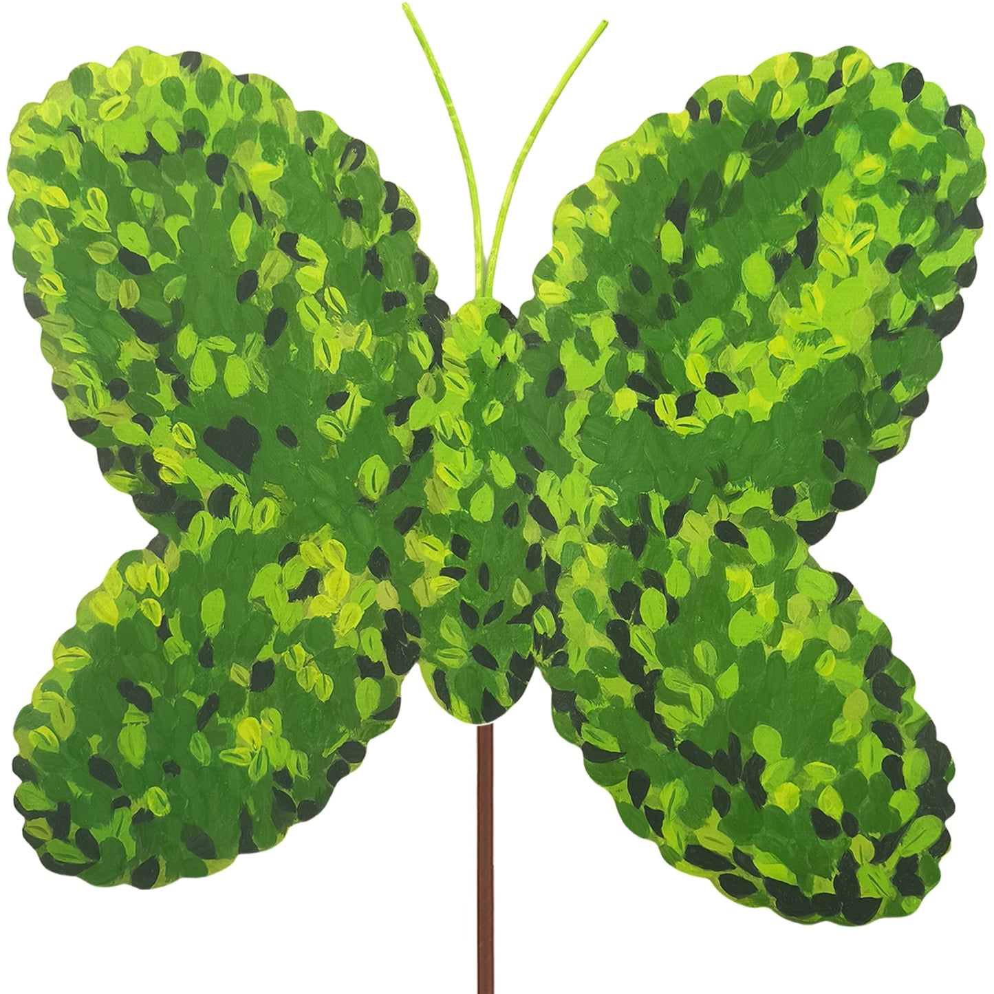 Round Top Stake Boxwood Butterfly