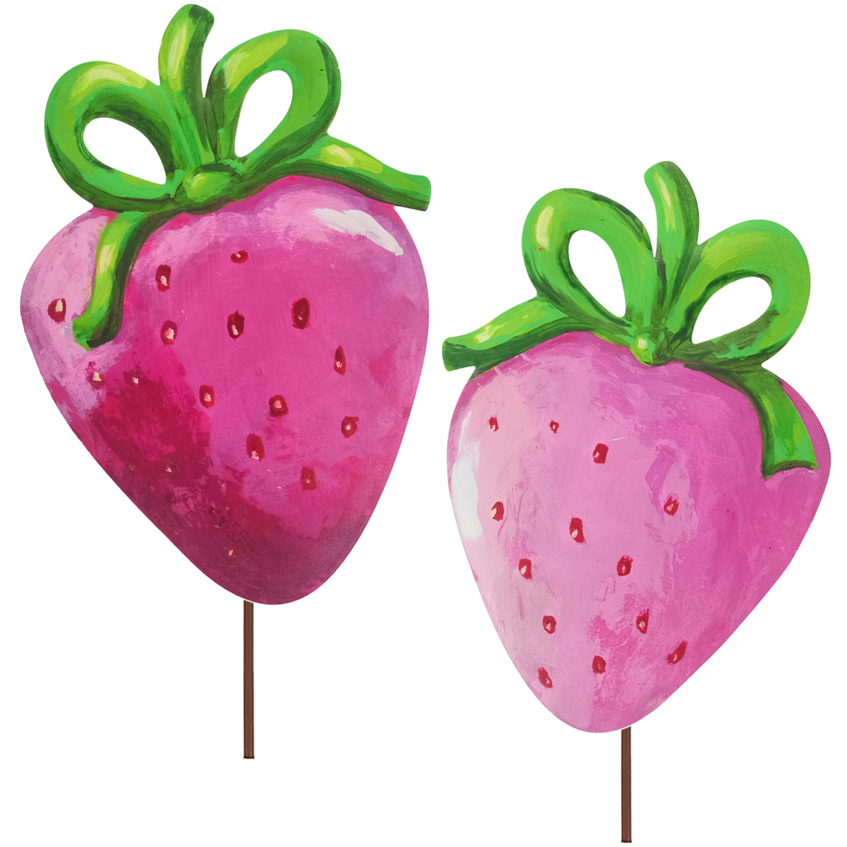 Round Top Stake Strawberries Pink