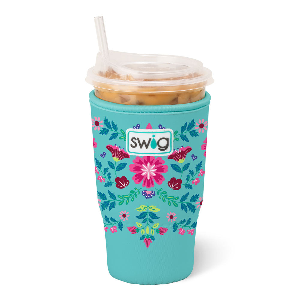 Swig Coolie Iced Cup Flora Azul LARGE KOOZIE