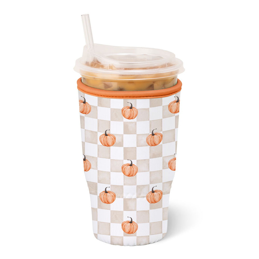 Swig Coolie Iced Cup Pumpkin Check LARGE KOOZIE