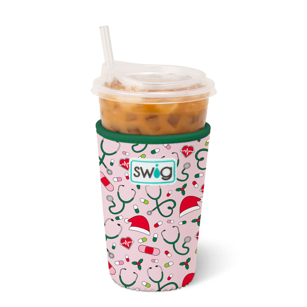 COOLIE ICED CUP HOLIDAY MEDIUM KOOZIE (Multiple Patterns)