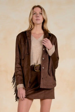 Elan Jacket Fringe Chocolate