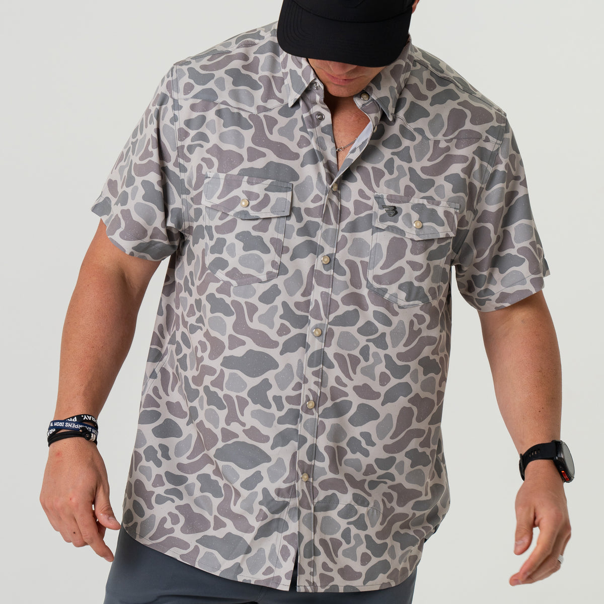 BURLEBO Shirt Western SS CLASSIC DEER CAMO Performance