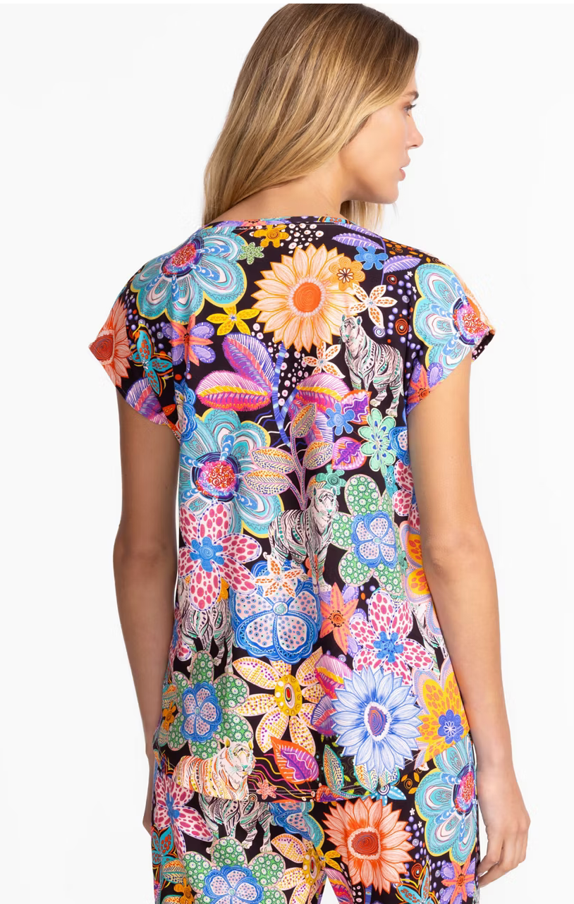 cropped floral pj set