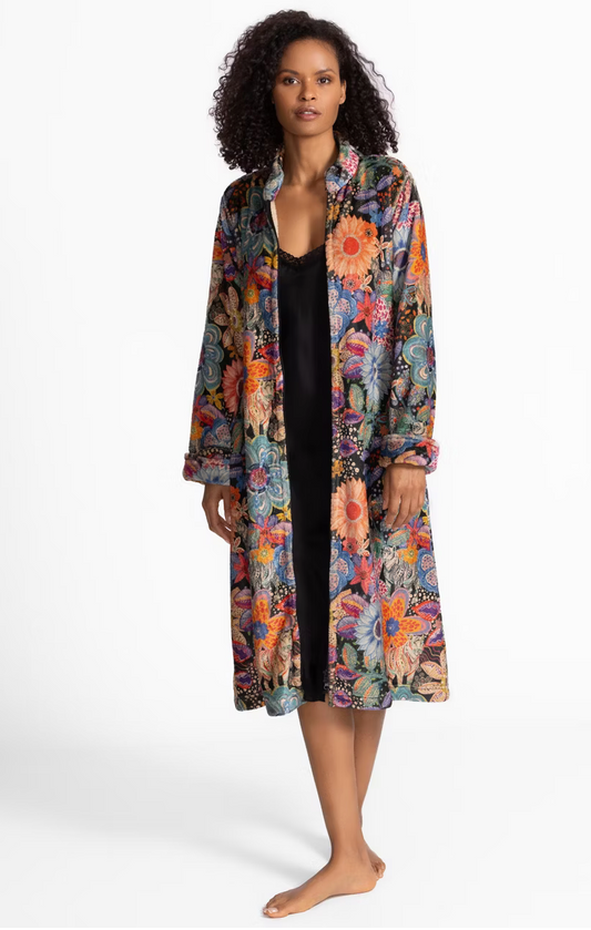 zip up floral robe