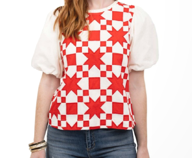 Ivy Jane Top Quilted Pouf Sleeve
