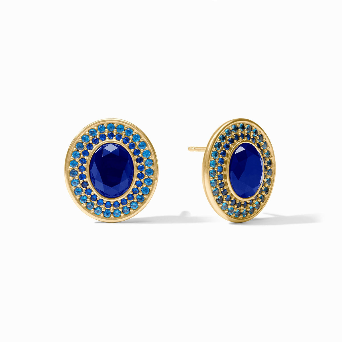 Julie Vos Stardust Stud Earring Iridescent Sapphire Blue Gold OS