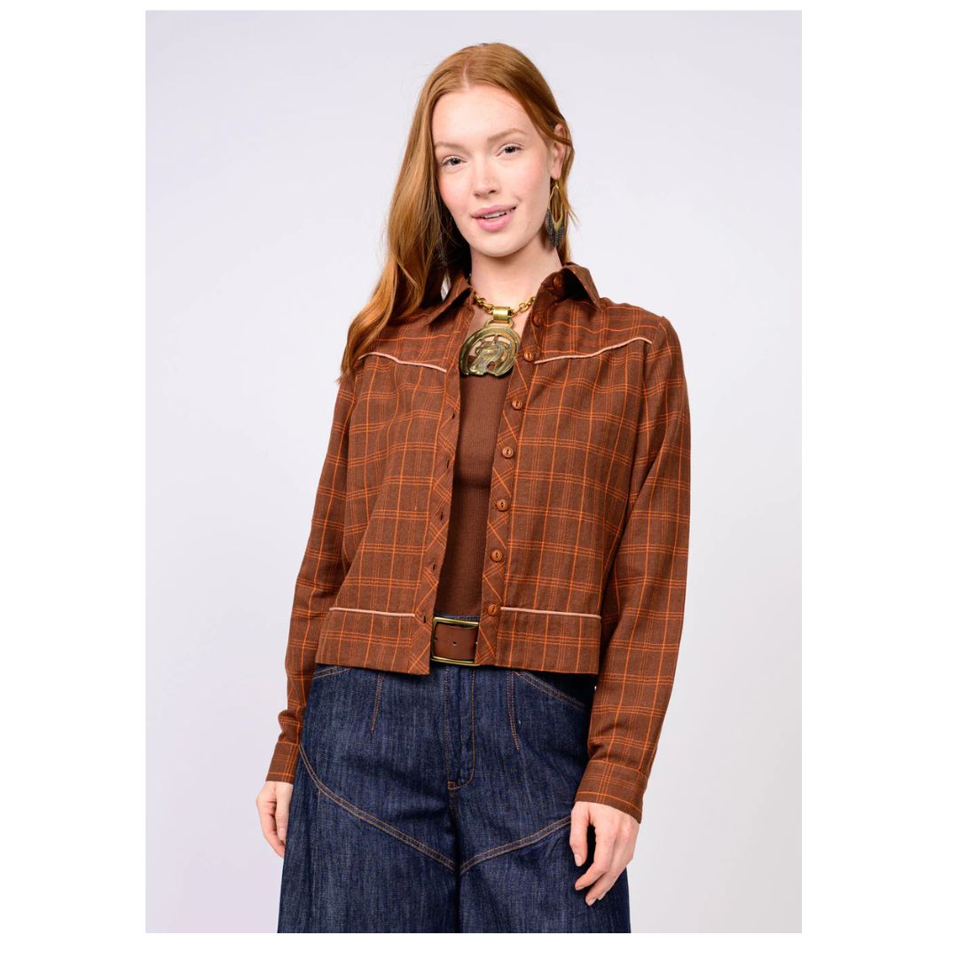 Ivy Jane button down jacket with cowboy embroidery