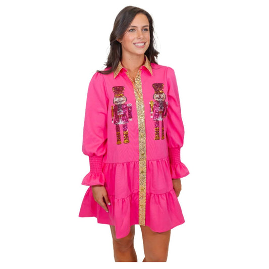 hot pink sequin nutcracker dress
