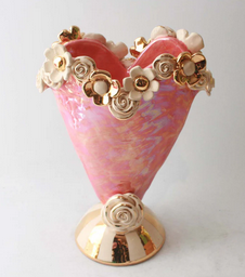 Mary Rose Young Vase Heart Encrusted | Multiple Patterns