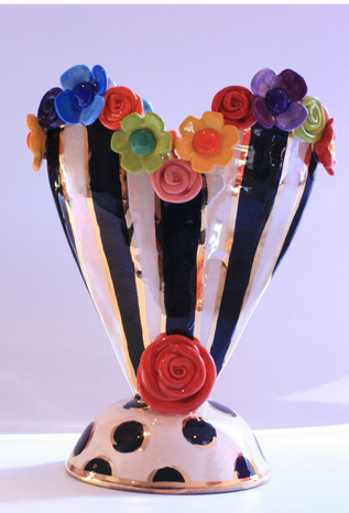 Mary Rose Young Vase Heart Encrusted | Multiple Patterns