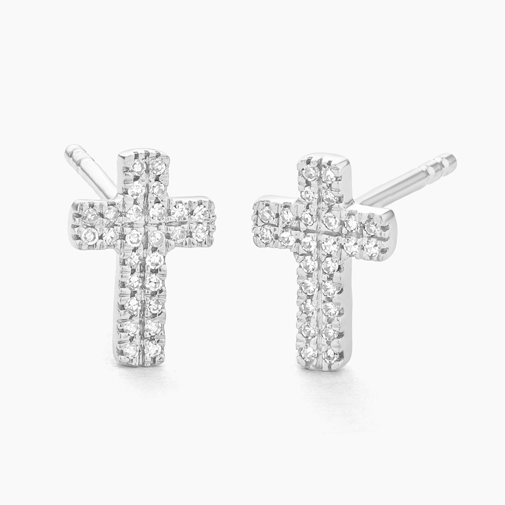 Earrings Small Cross Stud Waterproof