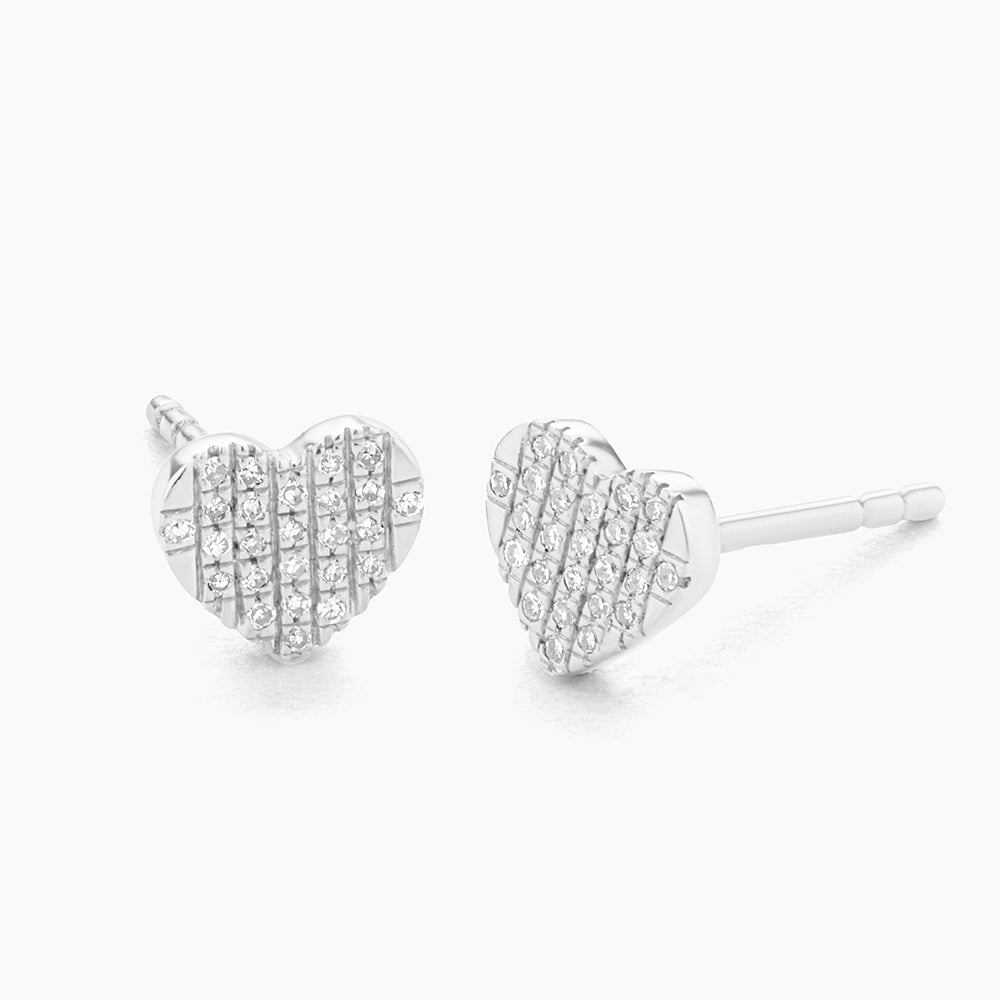 Earrings All Heart Flat Stud Waterproof
