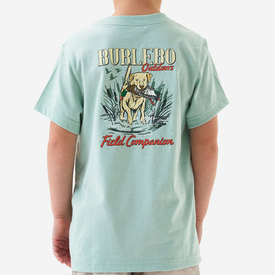 BURLEBO Youth Tee Field Companion SAGE Graphic Short Sleeve