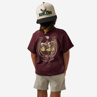 BURLEBO Youth Tee Horseshoe - Maroon Graphic Short Sleeve