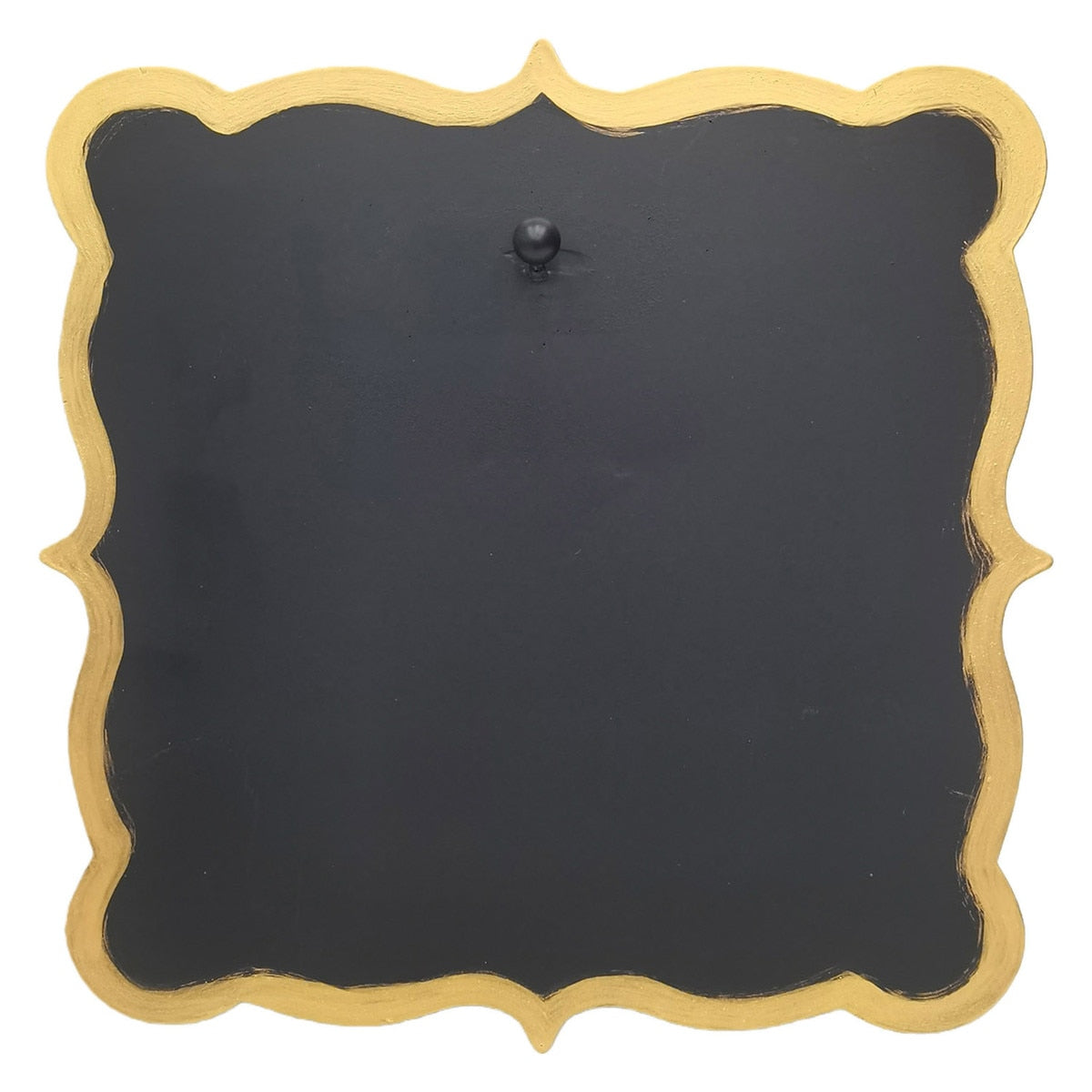 Round Top Display Board Black & Gold Scallop