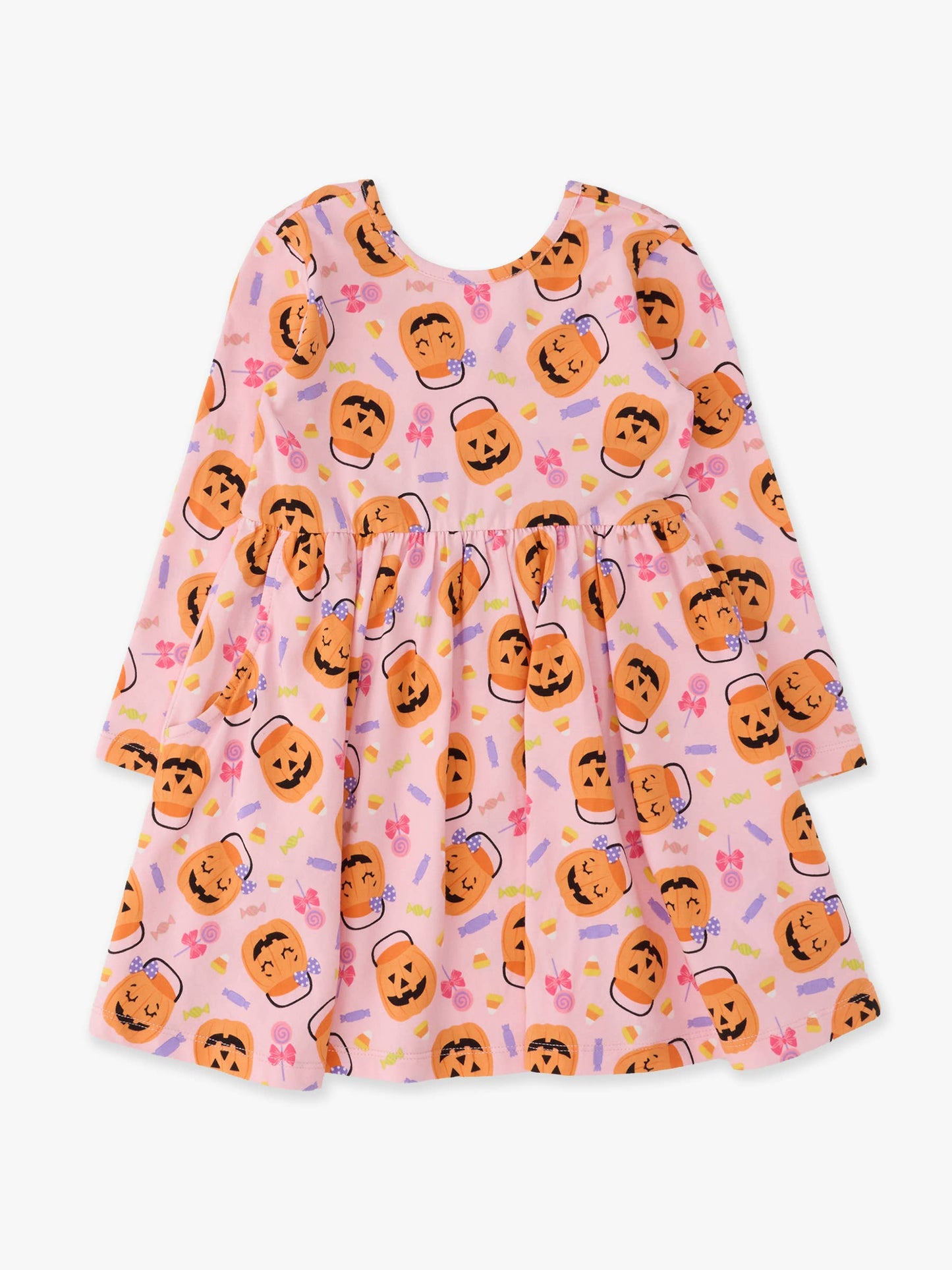 Dress Pumpkin Boo Crew Knit Long Sleeve Twirl Girls