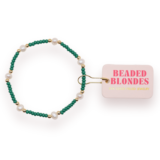 Dark Green Pearl Bracelet