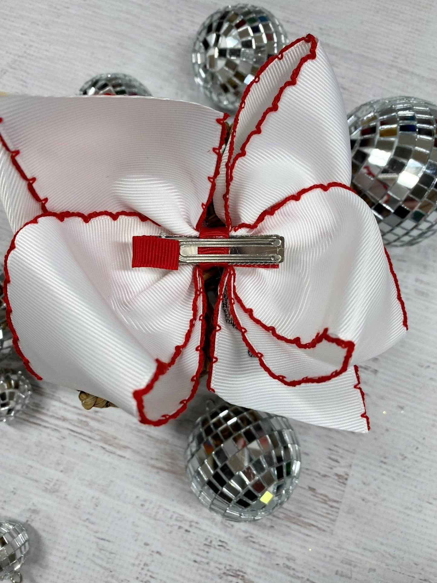 Hair Bow Texas Flag Moonstitch