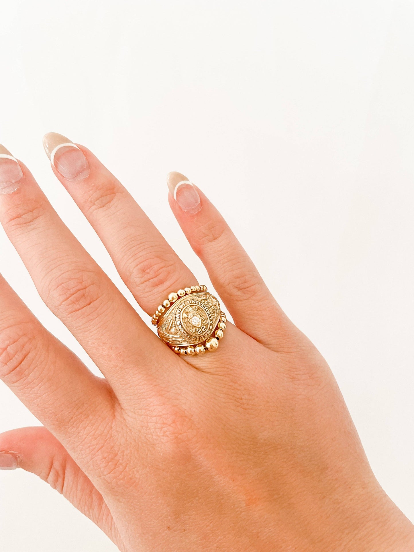 Lauren Cascade Beaded Band Gold