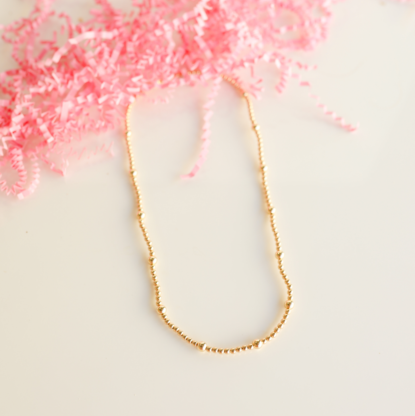 Olive Necklace Gold Beaded