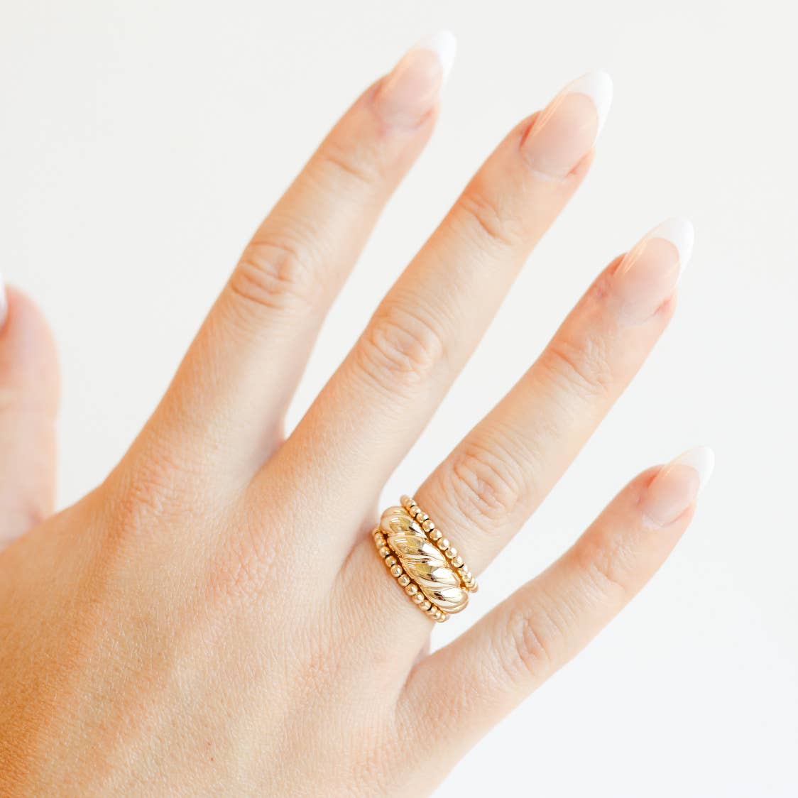 Lexi Ring Beaded Band Gold