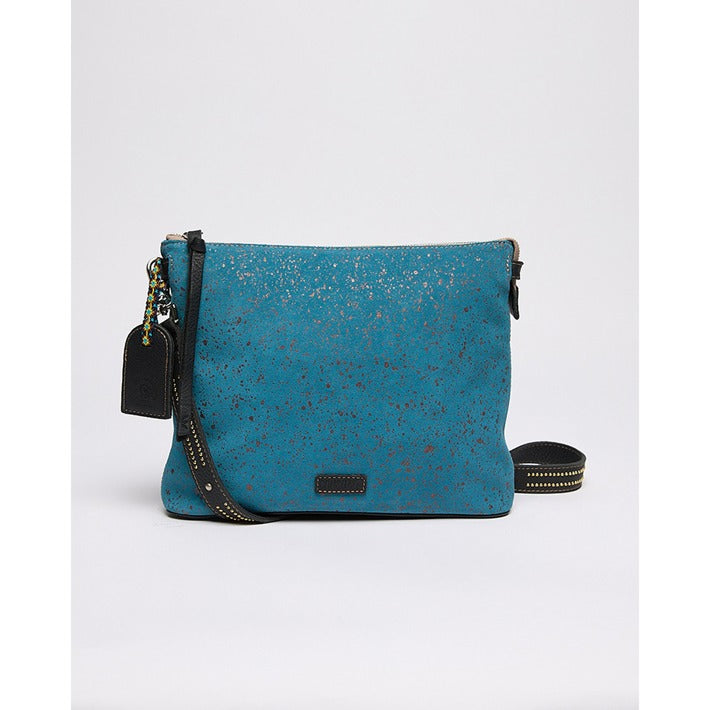 Nilo Downtown Crossbody by Consuela , Blue suede crossbody bag