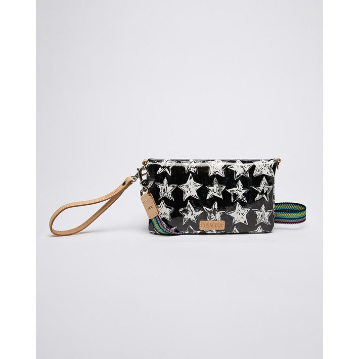 black crossbody with white stars