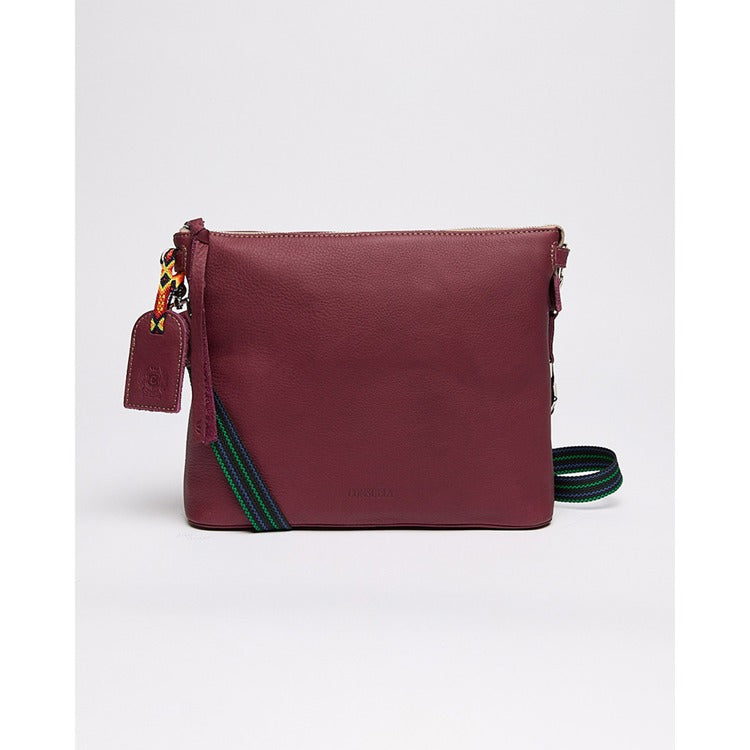 Plum Downtown Crossbody bag by Consuela , Plum Leather Crossbody Bag