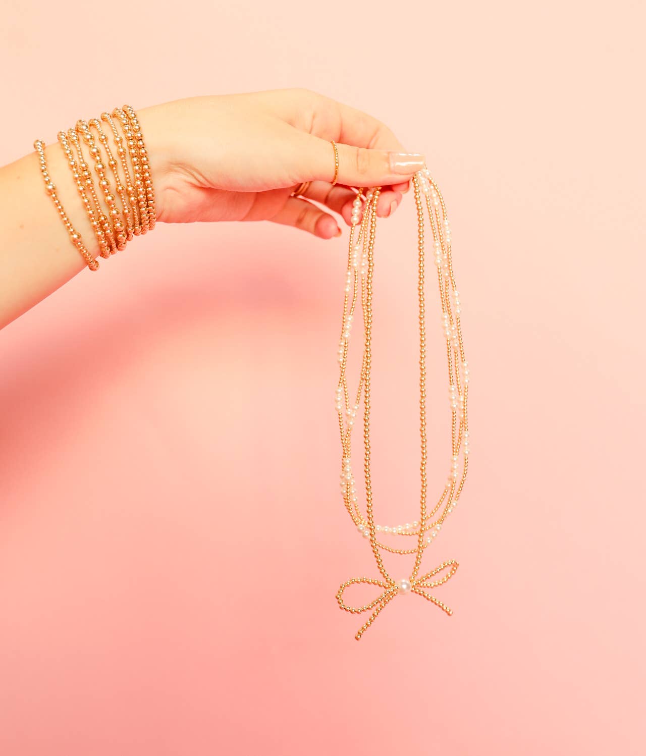 Bow Gold Necklace