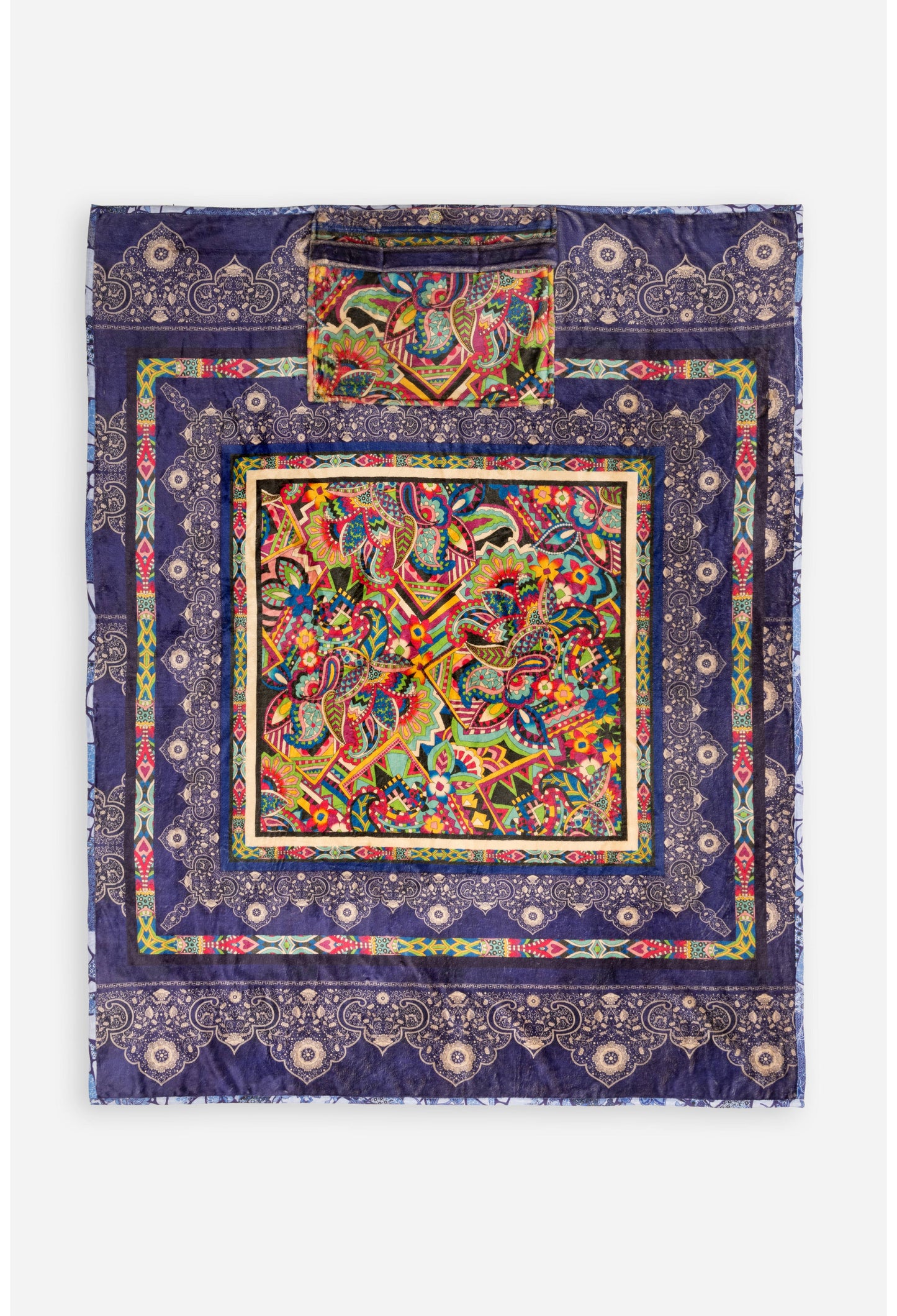 TRAVEL BLANKET REVERSIBLE W/ BAG 66X53 (Multiple Patterns)